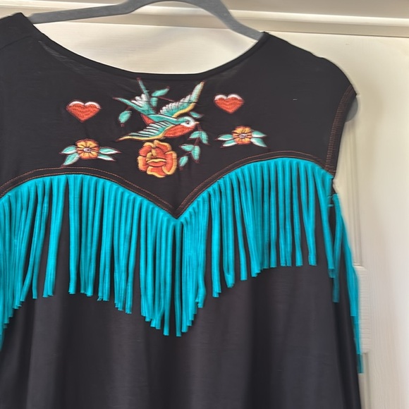 Embroidered Black Long Sleeve Top - Picture 5 of 8